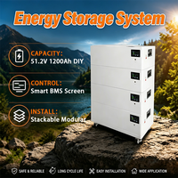 Kit Kotak Baterai Penyimpanan Energi DIY 48V 51.2V JK BMS V19 Display Chassis Kosong Lithium yang Dapat Ditumpuk untuk Sel LiFePO4 Output 15kW