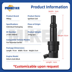 Bobina di Accensione MIKEY 2730104010 per Hyundai <span class=keywords><strong>I10</strong></span> Hatchback, Ricambi Auto di Alta Qualità per DQZ9390 G3LA L3LA B3LA - Product Image 3