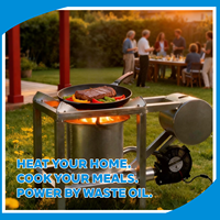 Cuisinière à gaz multi-combustibles robuste OEM/ODM en acier laminé à froid 3-4L, chauffe-huile portable sans fumée