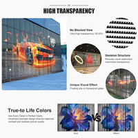 P2.97 P3.125 P3.91 Dış Mekan İç Mekan Cam Şeffaf LED Film Ekranı Şeffaf Video Duvar LED Şerit Ekran