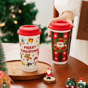 Mug en céramique de Noël, tasse à eau portable pour la maison, tasse de bureau, souvenir, tasse à café mignonne, cadeau d'anniversaire - Product Image 2
