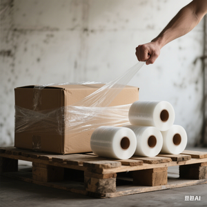 Film étirable PE transparent de 50 cm pour palettes, résistant à l'humidité, qualité industrielle Wan Jiang Tai, rouleau de 500 m – Offre spéciale - Product Image 2