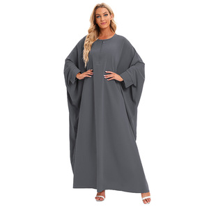 Kaftán de estilo clásico y talla holgada, color puro, lujo para Eid, nuevo abaya de Dubai con forma de mariposa - Product Image 3