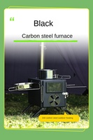 Poêle portable sans fumée pour tente familiale - Acier inoxydable avec pieds pliables et fonction brûleur à bois