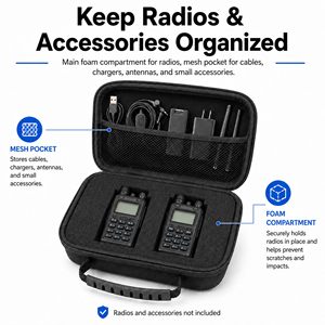 Estuche de Alta Calidad para Walkie Talkie con Espuma Personalizable, Compatible con Estuche de Transporte para Radioaficionados, Accesorios para Radio Bidireccional - Product Image 3
