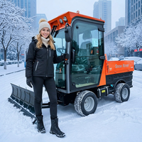 Souffleuse à neige autoportée 4x4 1400 mm 25 CV, balayeuse et chasse-neige multifonction à 4 roues motrices avec régulateur de vitesse CVT