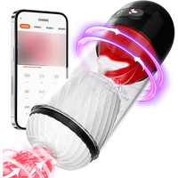 LEPIN LP-Y066 Dispositivo di Masturbazione Maschile Controllato da App, Vibratore Multifrequenza a Forma di Tazza, Giocattolo Sessuale con Lingua Rotante