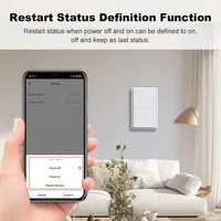 Interrupteur intelligent Zigbee Manhot en plastique, sans condensateur, sans neutre requis, interrupteur à bouton-poussoir US, commande vocale pour Alexa Google