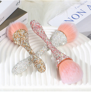 Pinceau de fond de teint de luxe avec strass en cristal diamanté, utilisé avec un pinceau à raser, pinceaux de maquillage STOCK - Product Image 2