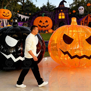 Citrouille gonflable géante d'Halloween, décoration effrayante pour la cour, la pelouse, le jardin, accessoires pour maison hantée |   Décorations <span class=keywords><strong>de</strong></span> vacances en plein air - Product Image 4