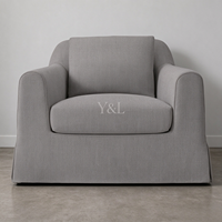 Fauteuil d'appoint moderne en tissu recouvert de tissu, fauteuil inclinable simple rembourré pour salon