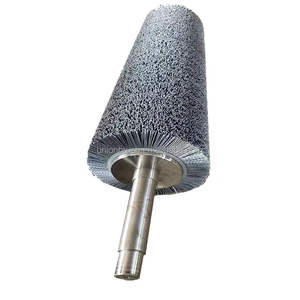 Rodillo abrasivo de pulido, cepillo cilíndrico, eje de acero, rodillo de cepillo de alambre abrasivo - Product Image 3