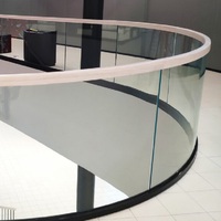 ROCKY Intérieur Led Lumière Sans Cadre Miroir Comme Balcon Pont Aluminium Base Chaussure U Canal 17.52mm Verre Courbé Garde-Corps