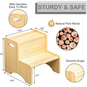 Passing On <b>The</b> <b>Kingdom</b> Wooden Step Stool 33x36.5x34cm For Kids Potty Training - Product Image 3