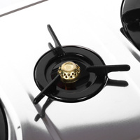 Cuisinière à gaz GPL 3 brûleurs avec panneau supérieur en acier inoxydable et brûleurs en acier