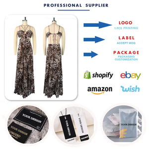 HK72219 Abiti Estivi Donna di Tendenza, <span class=keywords><strong>Vestito</strong></span> Lungo Maxi Plissettato con Stampa Leopardata, Spalline Sottili e Schiena Scoperta - Product Image 3