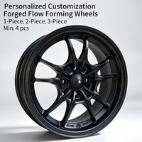 Rines FLowtone Wheels HR ET35 Nuevos de 15 Pulgadas 4x100 para Auto, Rines de Aluminio de Cinco Radios para Honda Civic, Fit, Toyota Corolla, Vios, Yaris