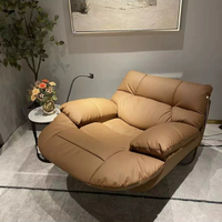 Canapé-lit inclinable multifonctionnel moderne en cuir véritable avec support pour téléphone pour salon, chambre à coucher, appartement