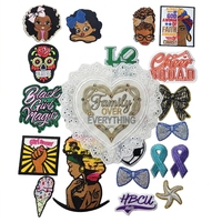 Patch brodé en dentelle sur base non-tissée, écussons thermocollants personnalisés en chenille pour vêtements, chapeaux et sacs en toile DIY