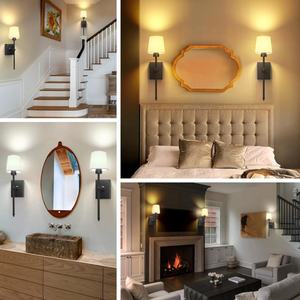 โคมไฟติดผนังไร้สายพร้อมรีโมทคอนโทรล แบตเตอรี่ถอดได้ 6000mAh ไฟ LED ปรับความสว่างได้ สำหรับห้องนอน บันได ไฟกลางคืน - Product Image 3