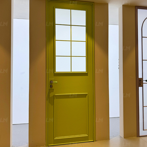Porte intérieure battante en aluminium vert citron style rétro, style crème pastoral vintage, pour chambre ou salle de bain - Product Image 1