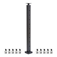 Garde-corps en acier inoxydable EKOO, résistant à la rouille, design américain, balustrades d'angle d'escalier montées sur le dessus, noir mat