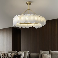 Lustre de plafond moderne de luxe pour cuisine, en marbre d'albâtre décoratif, rectangulaire, pour salle à manger et salon, luminaires suspendus