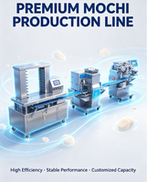 Machine à encrustation multifonctionnelle pour la fabrication de Mochi, Daifuku, Maamoul, Kubba avec machine d'absorption de poudre et système d'agencement automatique des plateaux
