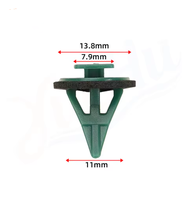 Clip de fixation en plastique vert pour moulure latérale avec joint en mousse, attache de garniture de pare-chocs extérieur automobile, boucle à pression pour bande décorative de carrosserie