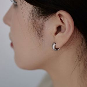 Dylam Trendy Design Fine Jewelry Women 925 Sterling <b>Silver</b> Hypoallergenic Matte Rhodium 18K Gold Jewelry <b>Hoop</b> Earrings - Product Image 4