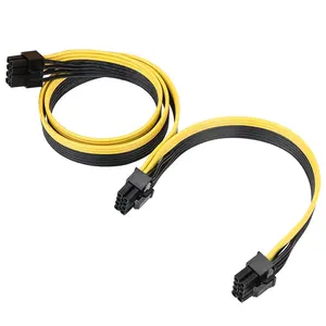 Netzteil kabel GPU 6Pin zu 2 PCIe 8 Pin 6 2pin Grafikkarte 6P zu Dual 8 P Splitter Ribbon Stromkabel für Cooler Master Silent