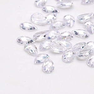 Wuzhou Yingma Lab Tạo Ra Đá Quý Màu Trắng Cz Đá Quý Hình Quả Lê Hoa Hồng Cắt Phẳng Lưng <span class=keywords><strong>Zirconia</strong></span> - Product Image 3