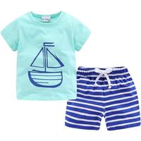 Ensemble short et t-shirt à manches courtes en coton à carreaux pour garçons, tenue décontractée d'été pour tout-petits