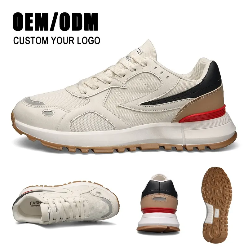 Wholesale OEM Outdoor Sport Lace Up Anti Slip Breathable Mesh Custom Athletic Running Shoes For Men Casual