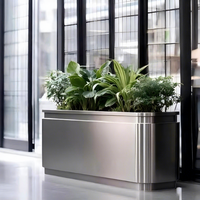 Jardinière Commerciale Moderne Personnalisable en Acier Inoxydable pour Aménagement Extérieur, Combinaison de Lits de Jardinage pour la Plantation de Fleurs, Sichuan