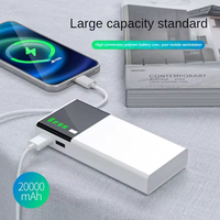 Batterie externe portable 20000 mAh avec logo OEM, chargeur mobile LED, sortie 10W – Cadeau idéal