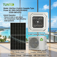 Climatiseur hybride AC/DC sur réseau, type cassette solaire, à économie d'énergie, 18000 BTU, 24000 BTU, 36000 BTU