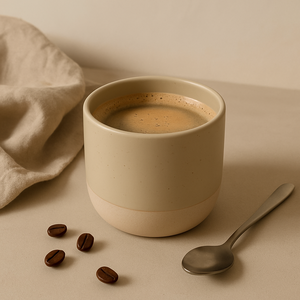 Japandi Arabic phong cách Handmade drinkingware biểu tượng tùy chỉnh đất sét Espresso Cup màu be gốm cốc cà phê - Product Image 2