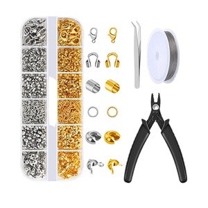 Jewelry Making Tool Set With Beading Components For <b>Bracelet</b> Crafting Silver And Gold Plated <b>Metal</b> Parts Included - Product Image 1