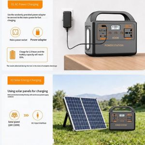 Générateur solaire d'urgence extérieur avec panneau solaire, batterie LiFePO4, contrôleur MPPT, onduleur à onde sinusoïdale modifiée 300W/192Wh UPS - Product Image 3