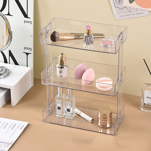 Organisateur de bureau moderne en plastique à double couche triangulaire, écologique, <span class=keywords><strong>pour</strong></span> cosmétiques, bijoux, outils de maquillage, cuisine - Product Image 6