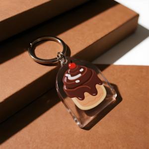 Benutzer definierte Lebensmittel Bulk Clear Glitter Epoxy Anime Schlüssel bund Werbe Kunststoff Acryl Cartoon Style Charm Schlüssel bund - Product Image 6