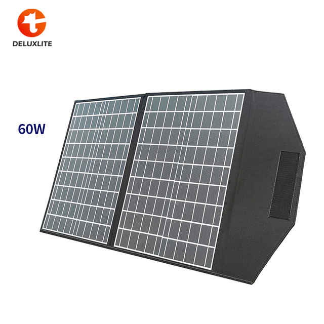 Foldable Solar Panel 60W 100W Folding Portable Solar Panels Kit Flexible 12V Solar System Complete Kits