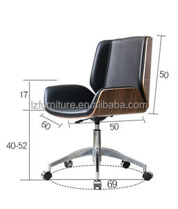 Silla de Oficina Ejecutiva Ergonómica de Diseño Moderno, Estilo Mediados de Siglo, con Respaldo Cruzado, Tapizada en Cuero, para Conferencias, Hoteles y Hogar - Product Image 4