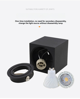 Spot encastré LED GU10 réglable pour plafond, rond noir, fixation fixe