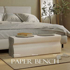 Banc pliant portable d'intérieur en papier de style nordique avec revêtement en feutre pour salon, entrée, rangement à chaussures et chevet de chambre, moderne et <span class=keywords><strong>pliable</strong></span> - Product Image 6