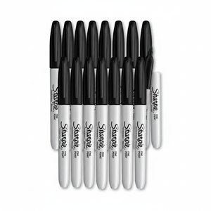 Set di 12 Pennarelli Permanenti Neri a Punta Fine, Asciugatura Rapida e Resistenti allo Sbiadimento per Aula, Ufficio, Casa - per Legno e Plastica - Product Image 4