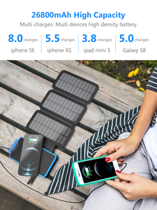 Nouveau produit électronique 2026 : <span class=keywords><strong>Chargeur</strong></span> sans fil pliable haute <span class=keywords><strong>capacité</strong></span> pour extérieur avec lumière LED et batterie <span class=keywords><strong>solaire</strong></span> 26800 mAh - Product Image 6