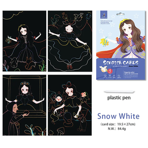 Elsas enfants peinture à gratter <span class=keywords><strong>arc</strong></span>-<span class=keywords><strong>en</strong></span>-<span class=keywords><strong>ciel</strong></span> scratch art papier <span class=keywords><strong>dessin</strong></span> livre coloriage grande carte magique noire - Product Image 3