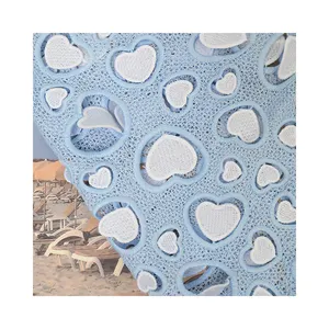 Precio competitivo tela de encaje bordado schiffli de algodón azul africano tela de encaje de algodón para hombres